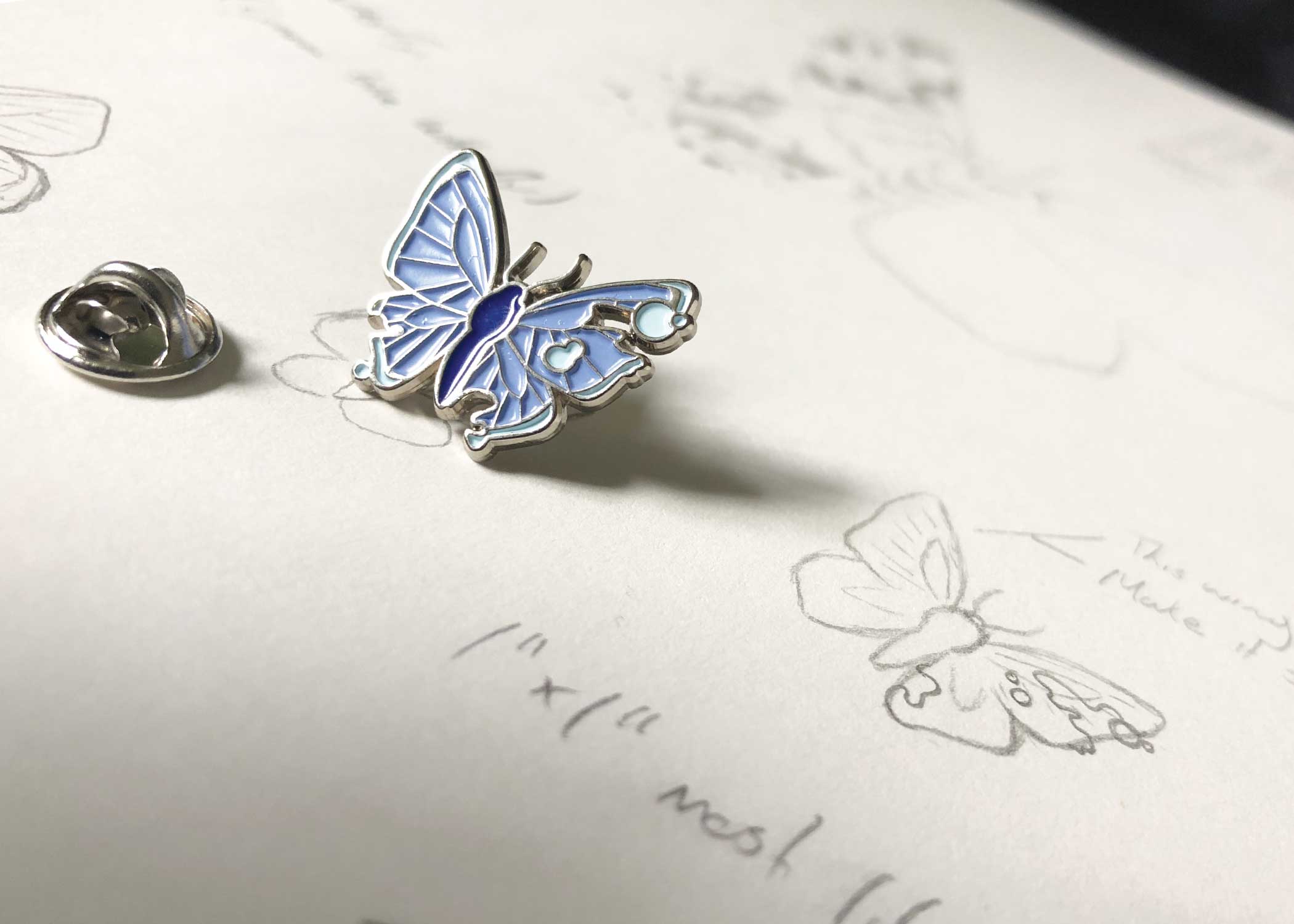 Common Blue Butterfly Pin